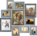 LUCKYLIFE Picture Frames Collage Wall Decor 10-Pack, Gallery Wall Frame Set with 11x14 8x10 5x7 4x6 Frames in 4 Different Finishes