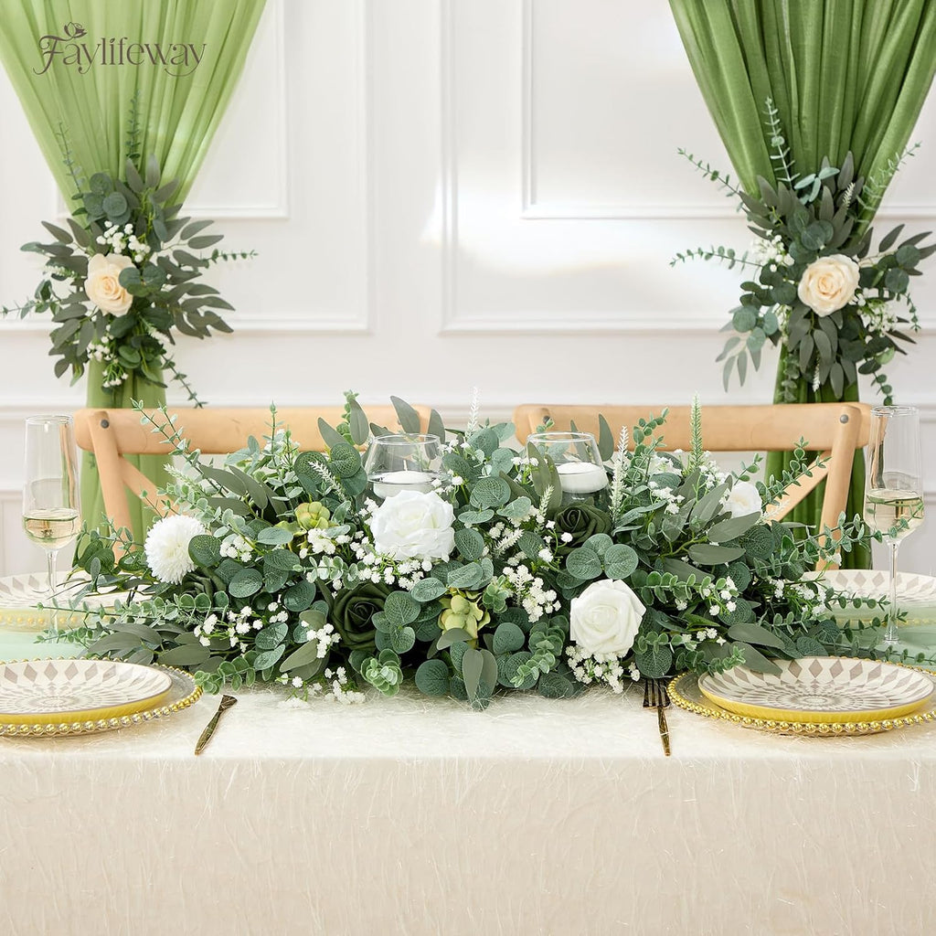 150Pcs Greenery Eucalyptus Stems &Baby Breath Artificial Flowers