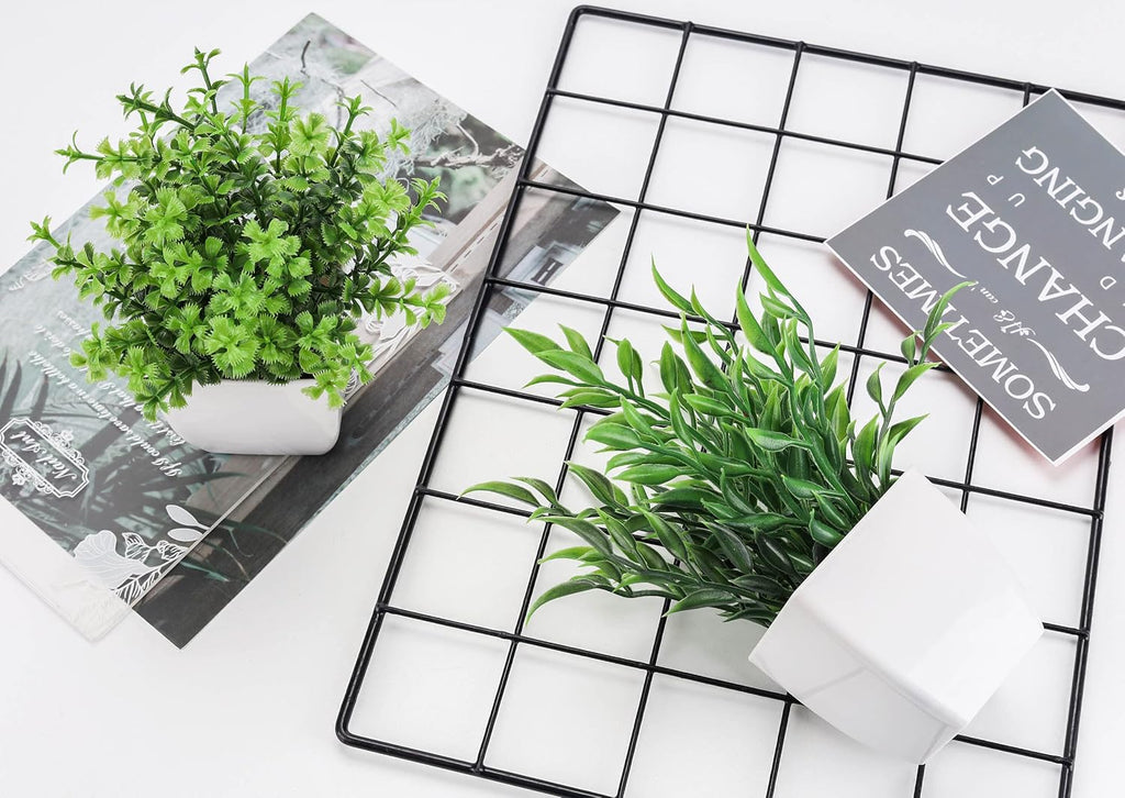 Der Rose 2 Pack Artificial Greenery Plants Indoor for Office Desk Decor