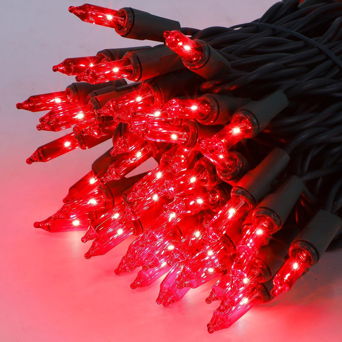 2 Pack Red Valentines String Lights, 100 Count Each, Incandescent Mini Christmas Lights, Connectable Xmas Tree Light for Indoor Outdoor Garland Birthday Holiday Wedding Festival Party