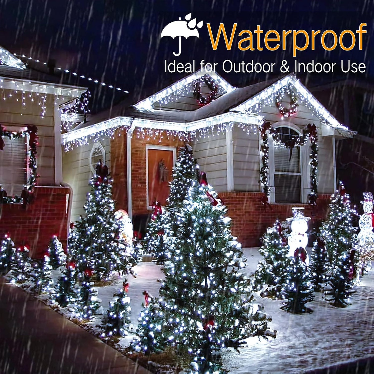 Brizled 5MM Wide Angle Christmas Lights Cool White, 100 LED Connectable