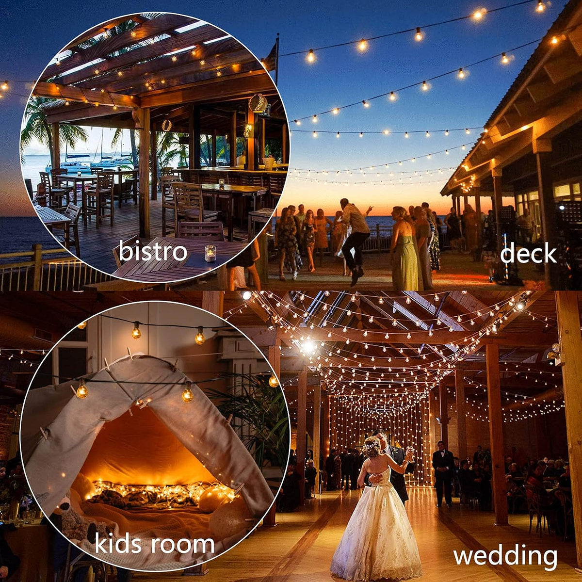 50FT Outdoor String Lights,G40 LED Globe Patio Lights UL Listed Waterproof Hanging for Backyard Porch Bistro Party Decor Lighting Commercial Grade
