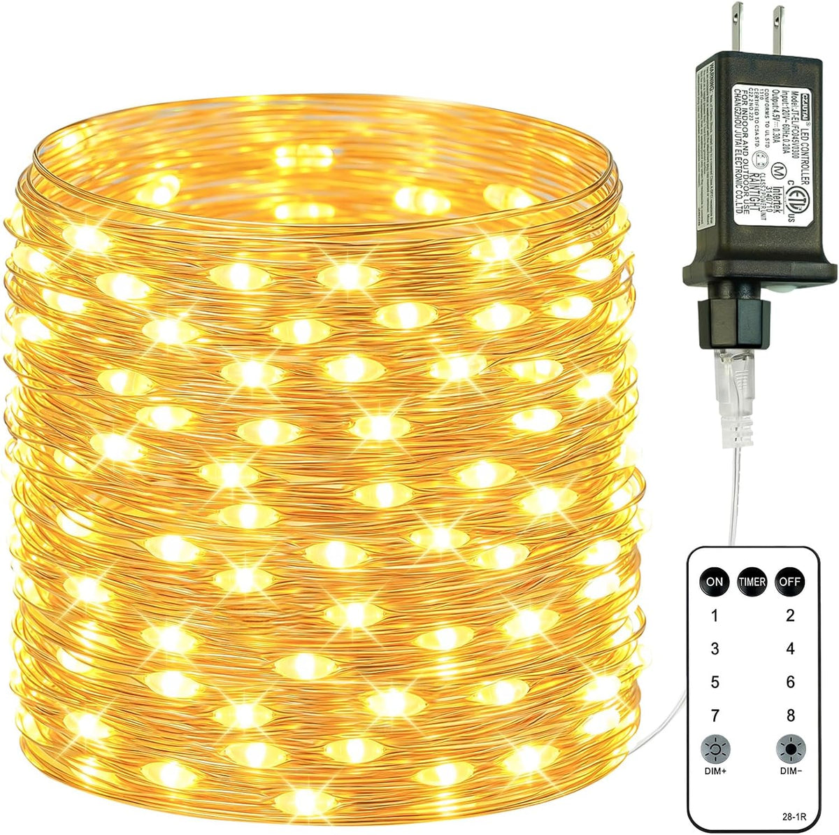 99FT 300 LED Fairy Lights Plug in with Remote, Twinkle Lights for Christmas