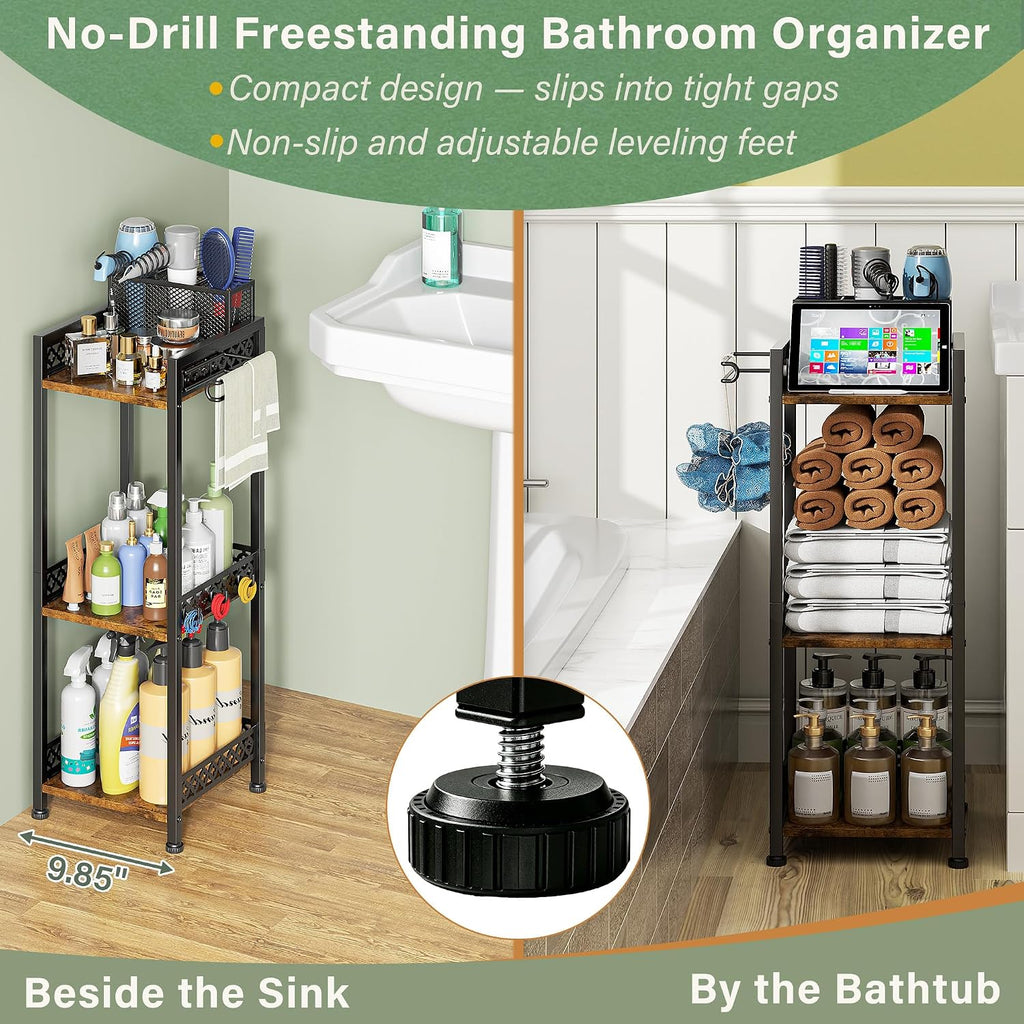 Bathroom Organizers and Storage Shelf with Toilet Paper Holder