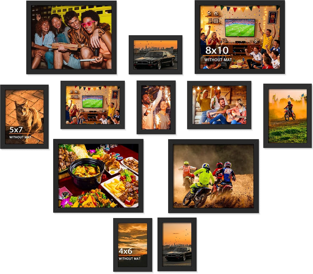 DUENPY 12 Pack Gallery Collage Frame Mixed Sizes Black