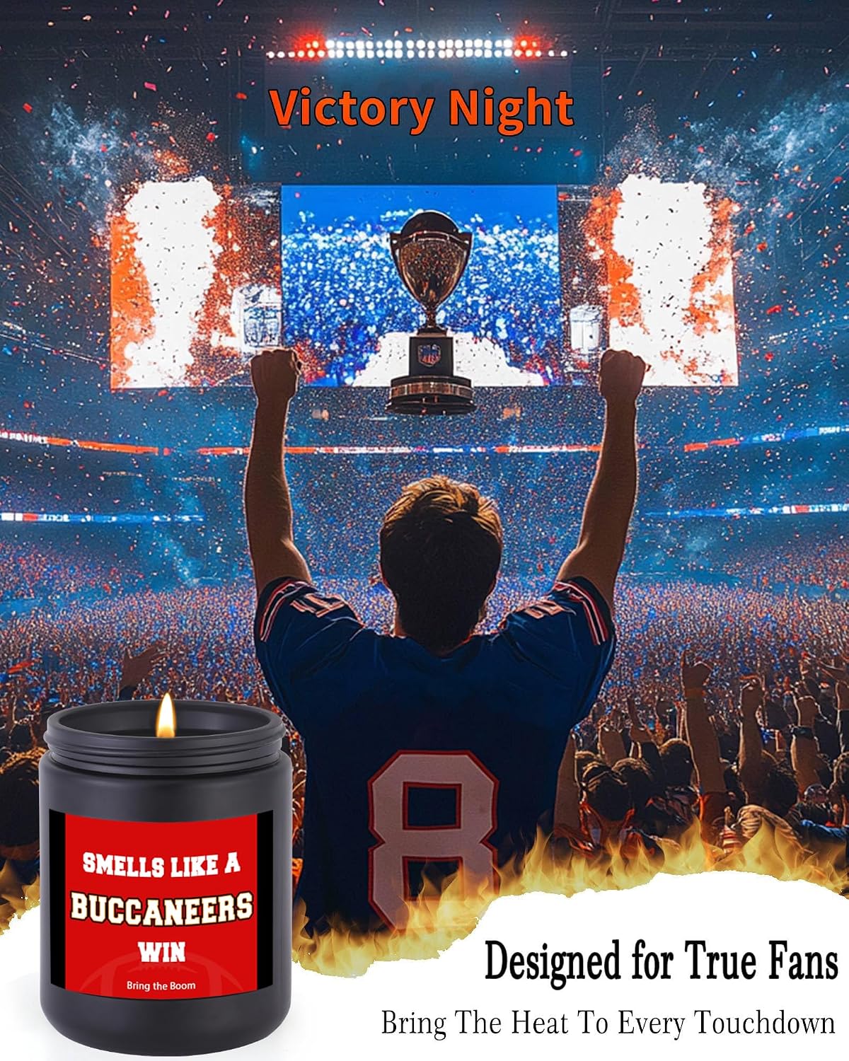 Smells Like A Win Scented Candle Football Themed Merch Fan Shop Men Women Sport Stuff Gear Decor Team Accessories Men Him Boyfriend Naughty Weird Novelty Cool Special Present Gift