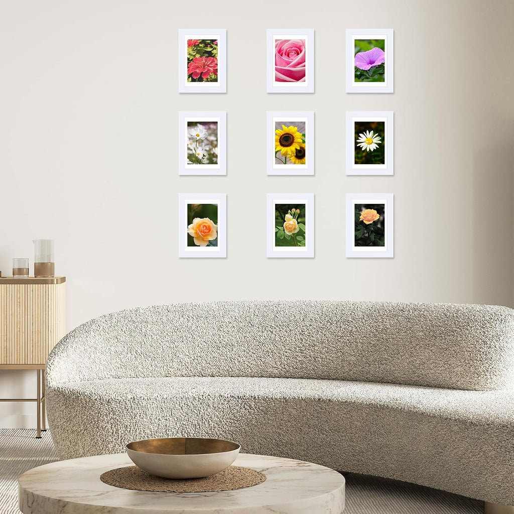 JCJMY 18 Packs 4x6 Picture Frames White, 4x6 Frames Bulk, Gallery Wall Frame Set, 4 by 6 Frame Set of 18, Collage Wall Decor Photo Frames Set for Wall Hanging and Tabletop, White