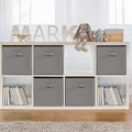 11" Fabric Storage Bins, Collapsible Storage Cubes Organizer with Handles, Heavy Duty Cube Organizer for Home, Office, Shelves, Closets, Bedroom, Living Room, 5 Pack, Grey