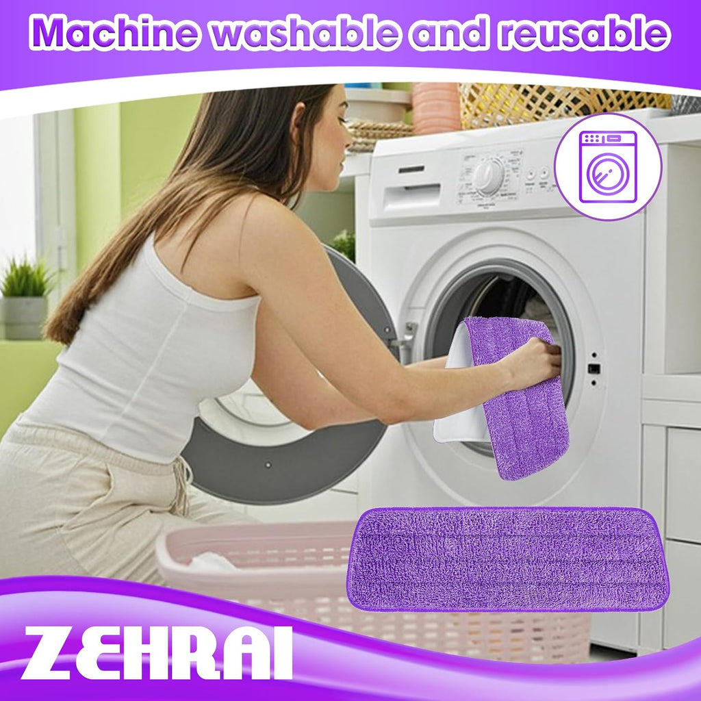 Microfiber Mop Pads 6 Pack for Swiffer PowerMop 13-15 Inch Washable
