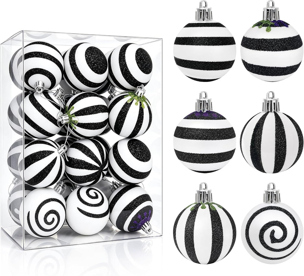 24 Pcs Halloween Christmas Ball Ornaments 2.36” Tree Decorations