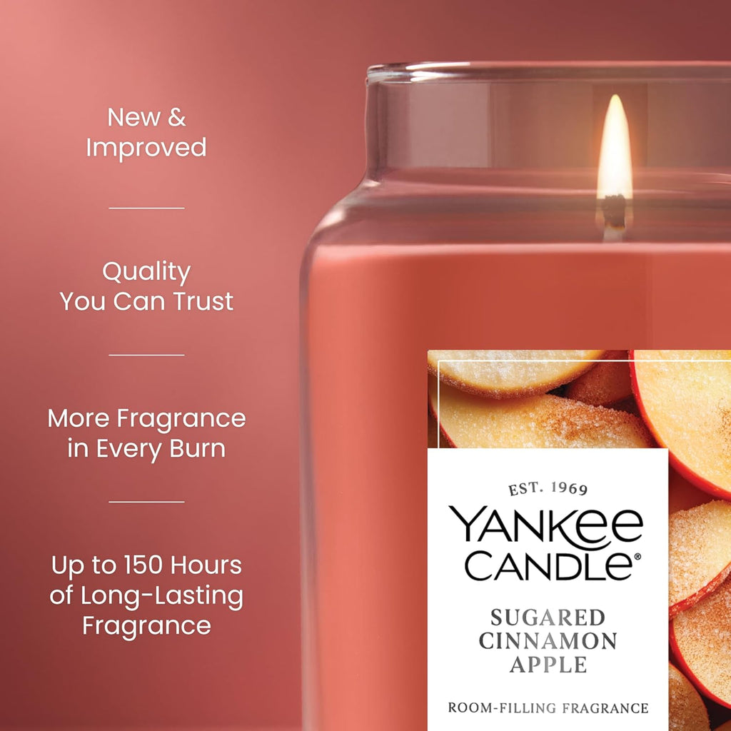 Yankee Candle Sugared Cinnamon Apple Scented Candle, 22oz Large Jar