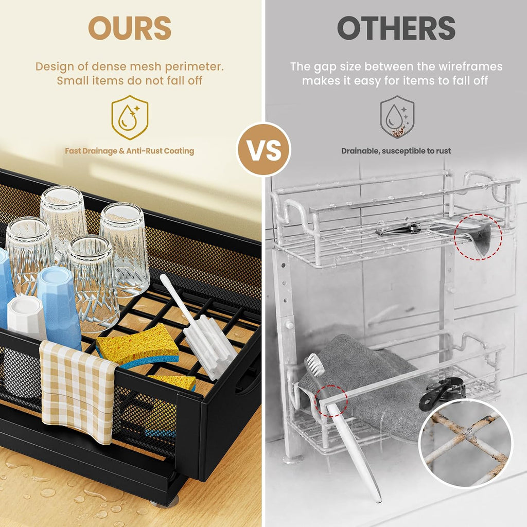 Under Sink Organizer for Kitchen and Bathroom Cabinets Pull Out Storage