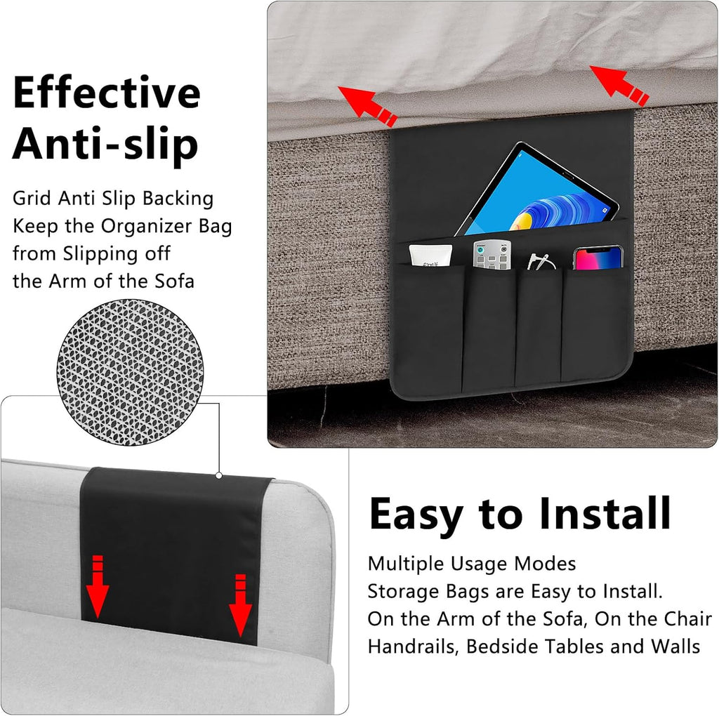 Remote Control Holder for Armchair Caddy，TV Remote Holder Over Chair Arm