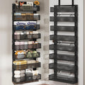 Over The Door Organizer, 8-Tier Heavy-Duty Metal Mesh Rack, Adjustable Large Baskets, 2-in-1 Hanging or Wall Mount Spice Rack, Behind The Door Organizer for Bedroom Closet Bathroom Pantry Kitchen