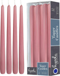 Hyoola 12 Pack Tall Taper Candles - 10 Inch Rose Pink Dripless, Unscented Dinner Candle - Paraffin Wax with Cotton Wicks - 8 Hour Burn Time