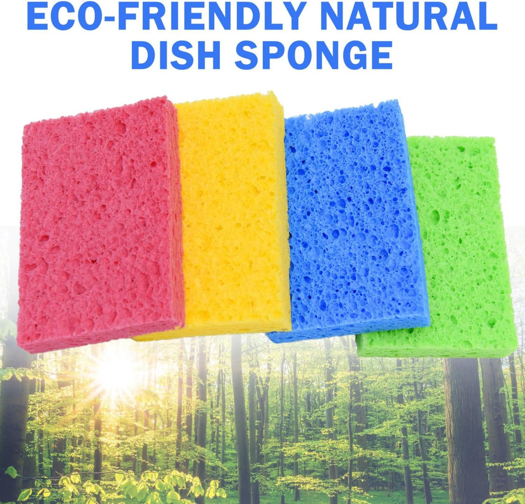 YoleShy 48 Pack Dish Sponges Kitchen Natural Compressed Cellulose Sponges