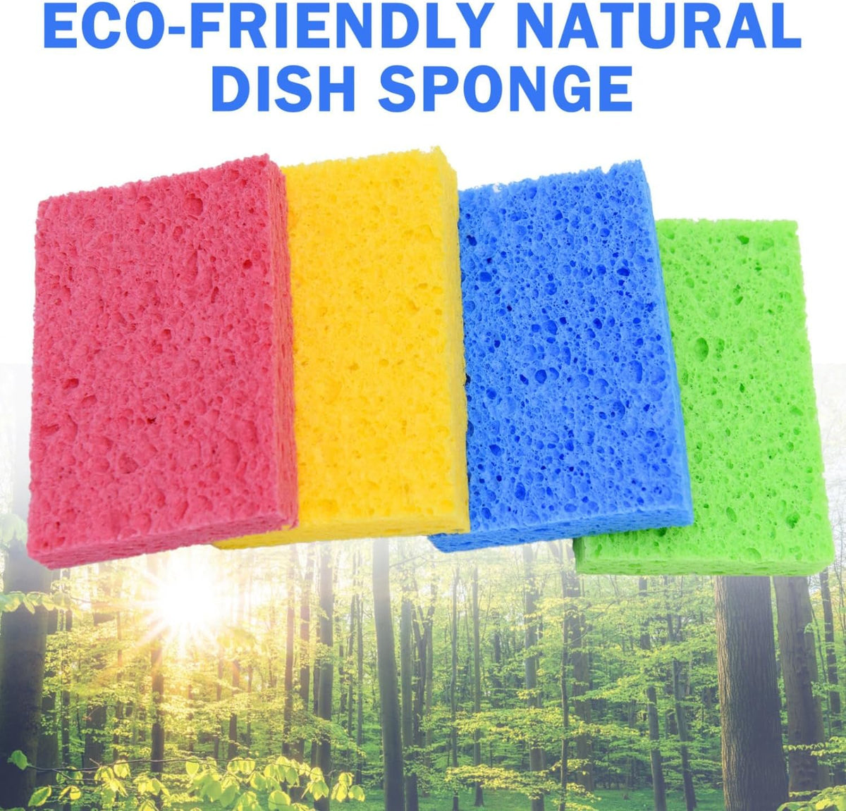 YoleShy 48 Pack Dish Sponges Kitchen Natural Compressed Cellulose Sponges
