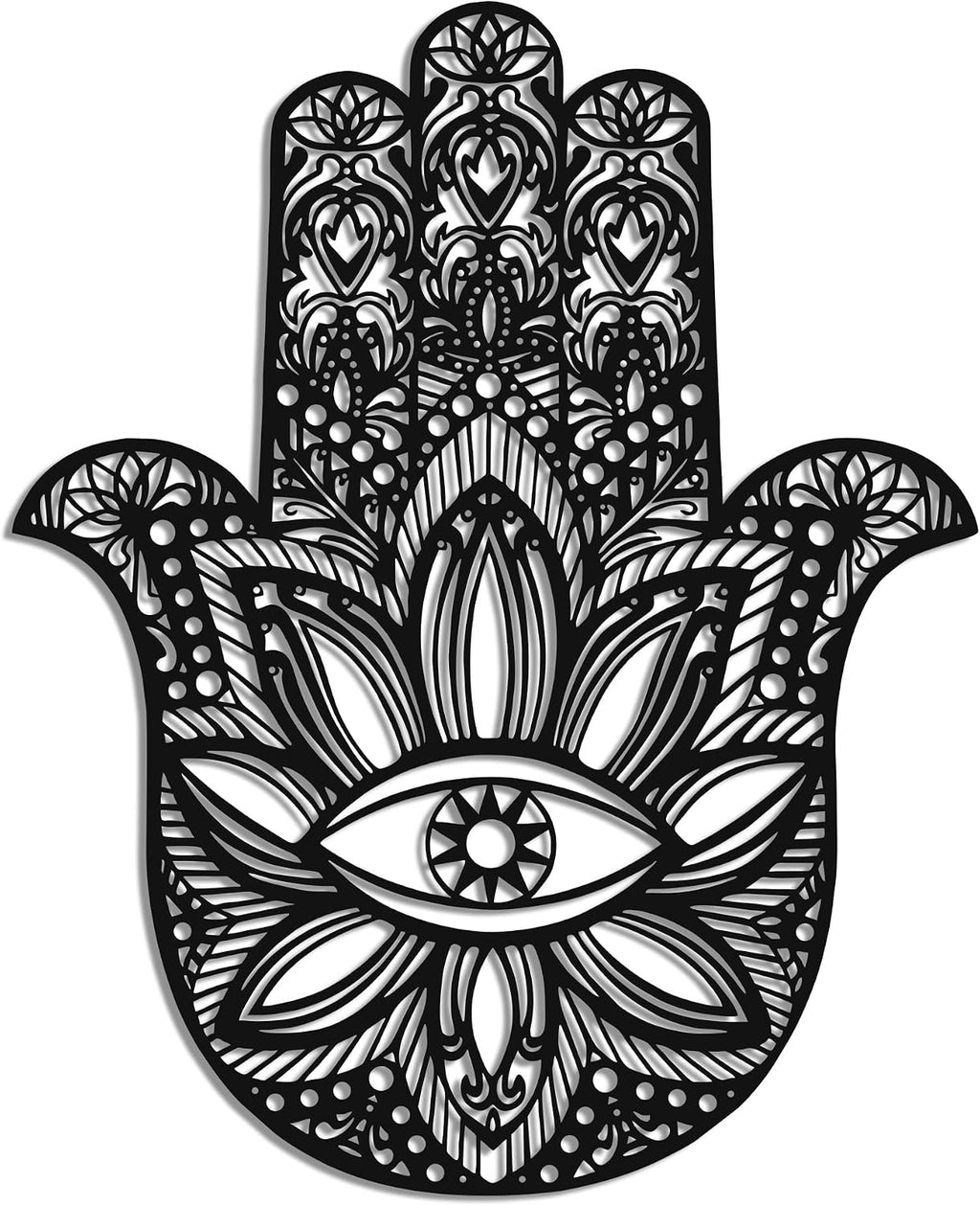 Slickss Hamsa Hand Metal Wall Art, Sacred Geometry Spiritual Boho Decor