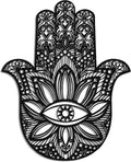 Slickss Hamsa Hand Metal Wall Art, Sacred Geometry Spiritual Boho Decor