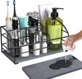 Luxspire 5 Slots Toothbrush Holders with Diatomaceous Earth Tray, Black