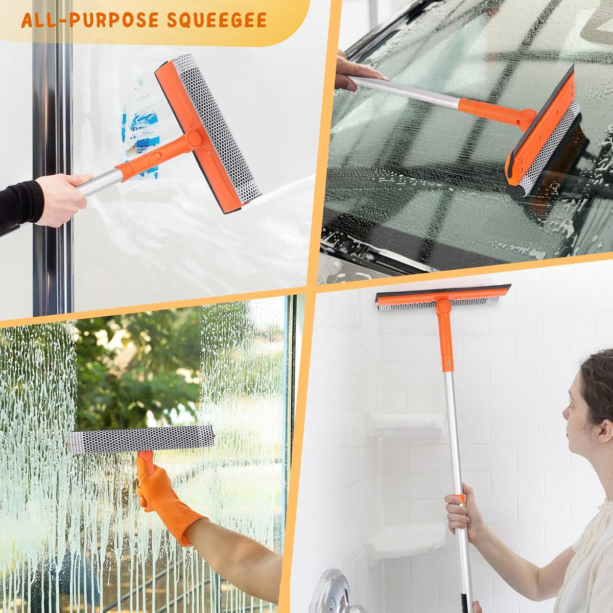 Window Squeegee for Home Glass, 20''-30'' Car Windshield Cleaner Tool