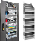 Over the Door Organizer for Bathroom, Bedroom, Pantry, 5 Shelves Dark Grey