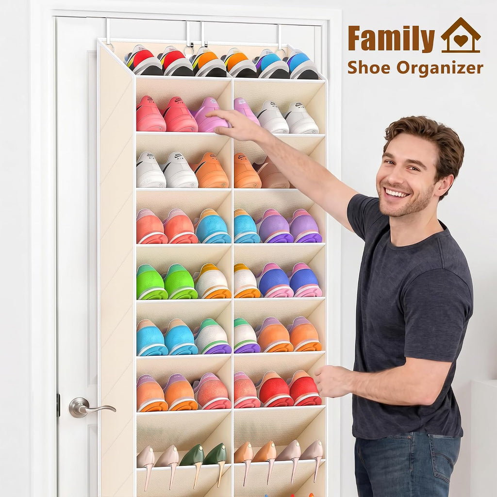 UVIAHOMI 20-30 Pairs Over the Door Shoe Organizer, 20 Breathable Pockets
