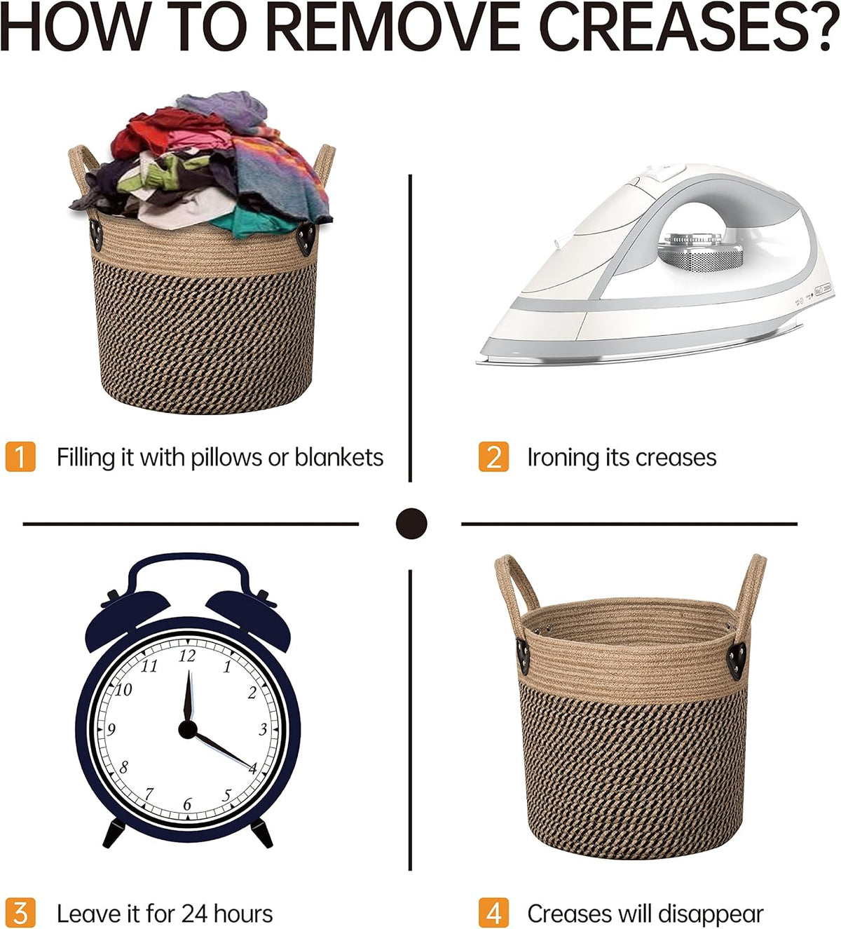 ZOES HOMEWARE Plant Basket for Indoor Plants with Handles,Jute Rope 12"x12"