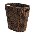 StorageWorks Wicker Trash Can, Wicker Waste Basket for Bathroom, Brown