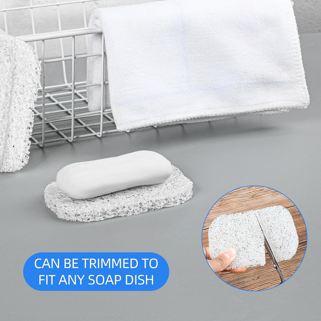 4PCS White Clear Soap Holder Pad,BPA-Free Soap Lifting Pad for Bar Soap,Easy to Clean Soap Savers Pads Suitable for Shower Kitchen Bathroom Bathroom Travel Hotel Cleaning Product