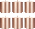 Mega Candles 6 pcs Unscented Solid Rose Gold Pillar Candles, Hand Poured Premium Wax Candle 3 Inch x 3 Inch, Home Décor, Spas, Weddings, Occasions, Party, Centerpieces, Holidays, Vigils, Prayers