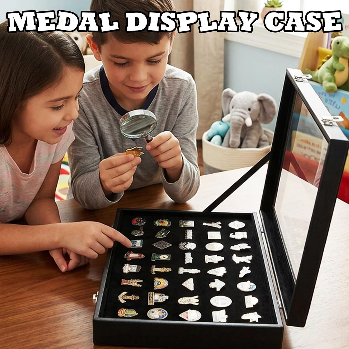 Wowagoga 11x8 Inch Dustproof Enamel Pin Display Case Shadow Box