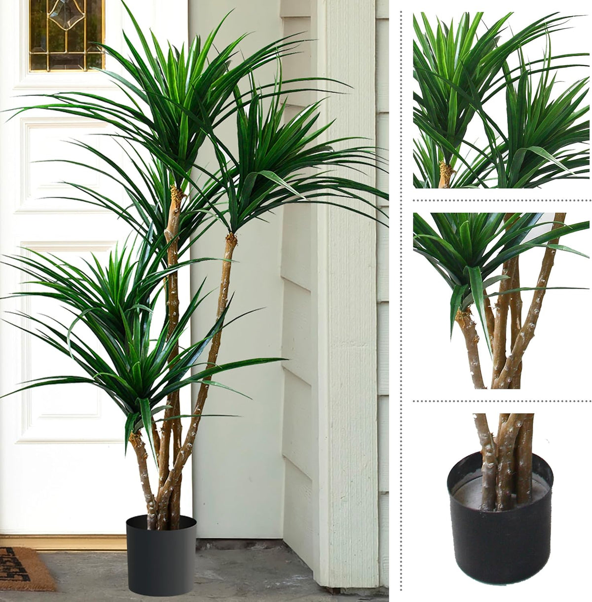 Pure Garden Tropical Yucca Plant Artificial Tree, 21” x 51”