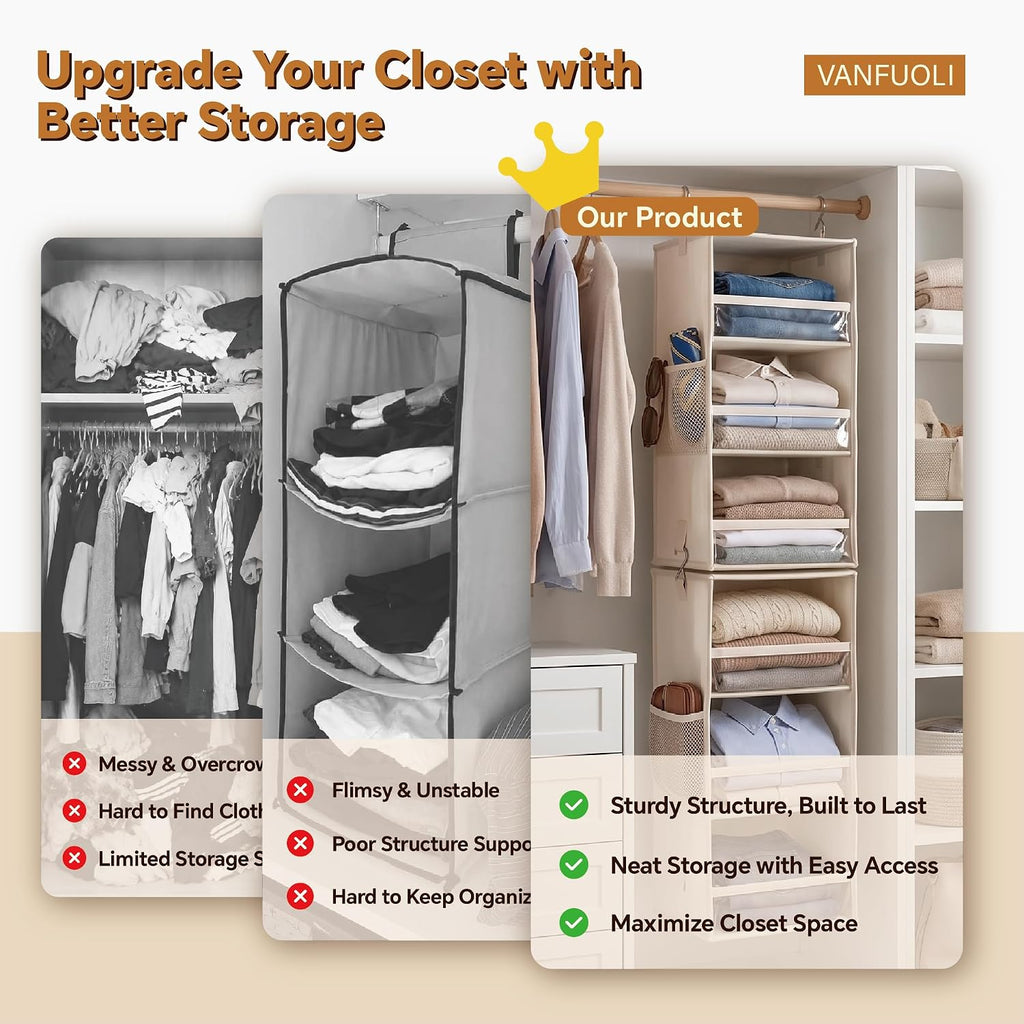 6-Tier Hanging Closet Organizer and Storage