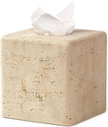 YMXYJM Resin Tissue Box Cover, Travertine Look, Square Holder