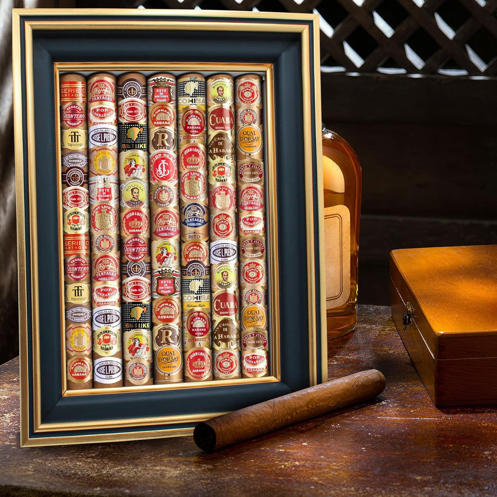 Cigar Band Display Box, Shadow Box Frame for Cigar Label Collection