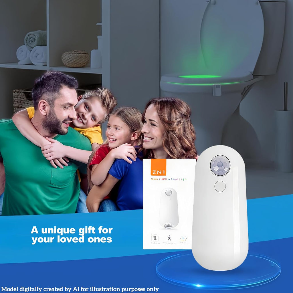 Motion Sensor Toilet Night Light, 8 Color Changing Waterproof