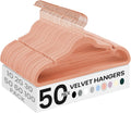 SONGMICS Velvet Hangers 50 Pack, Non-Slip Clothes Hangers, Coral Pink