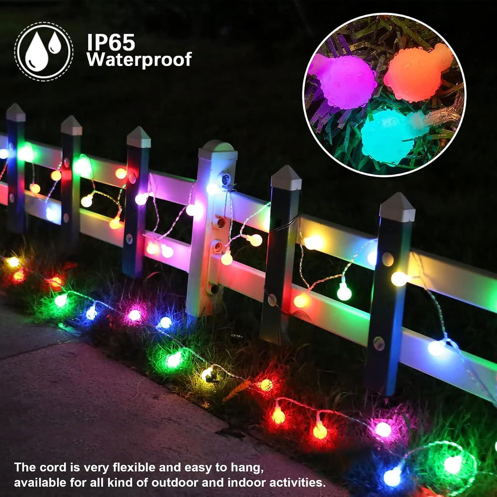 120LED Fairy Lights Plug in, 39ft Multicolored Globe String Lights Indoor