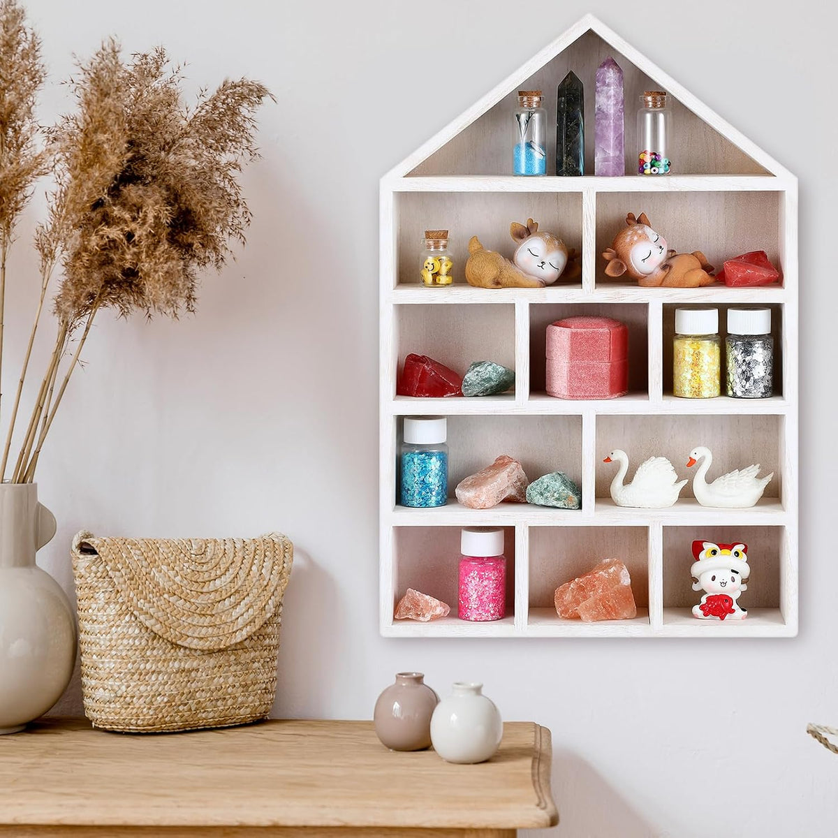 Threehoney Wooden Shadow Cubby Box, Wood, 10x15x2.24'', Classic