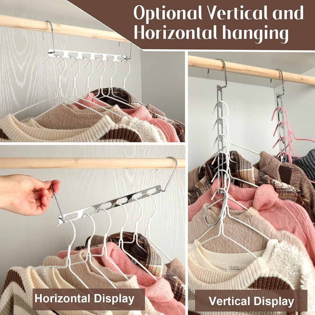 24 Pack Space Saving Hangers for Clothes, Metal Collapsible Hangers