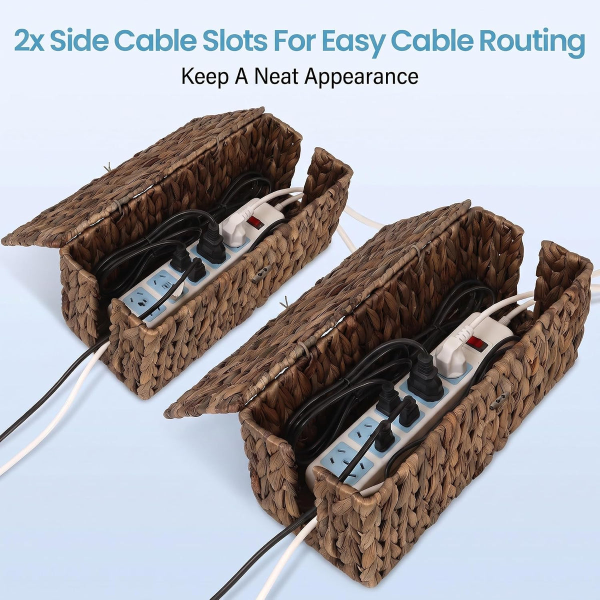 efluky 2 Pack Water Hyacinth Cable Management Box