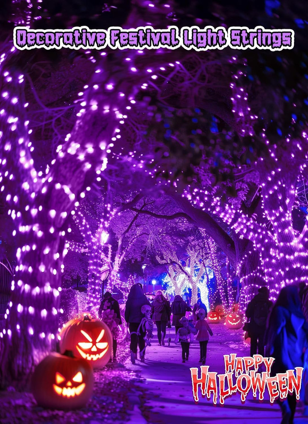 Brightown Purple Battery Operated Christmas String Lights with Timer
