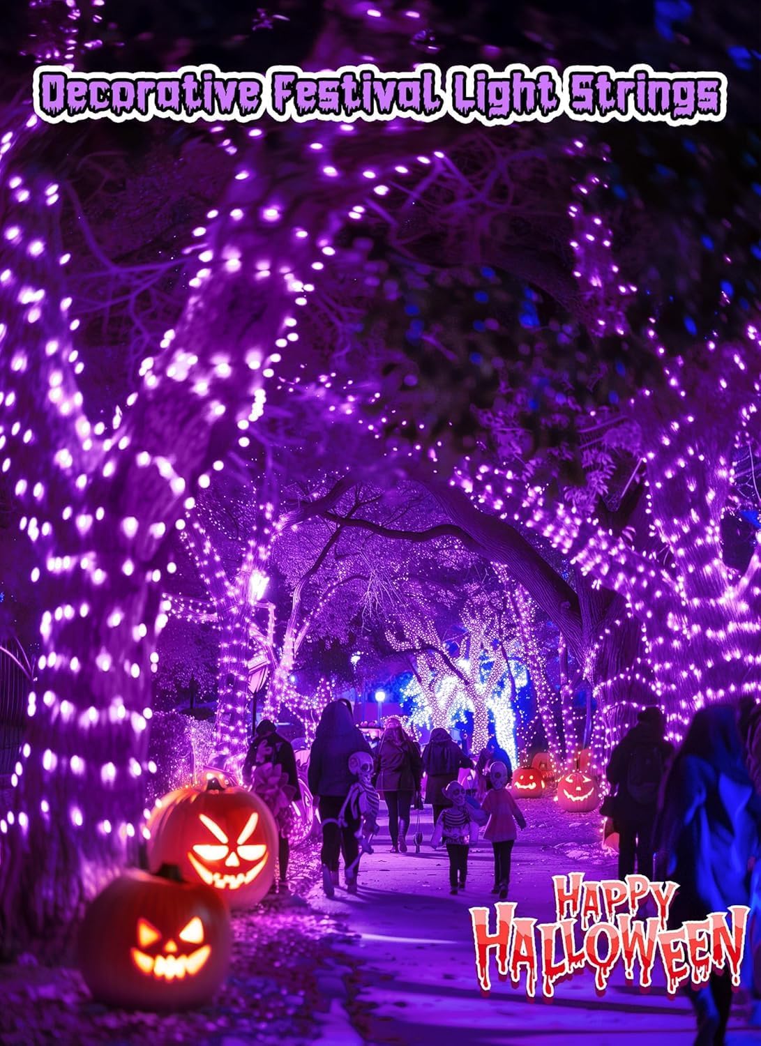 Brightown Purple Battery Operated Christmas String Lights with Timer