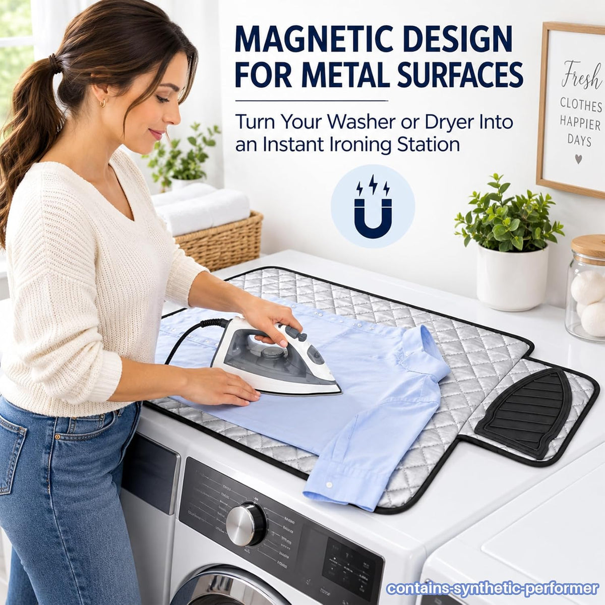 RAINFLOW Magnetic Ironing Mat - Portable Tabletop Pad for Home Travel