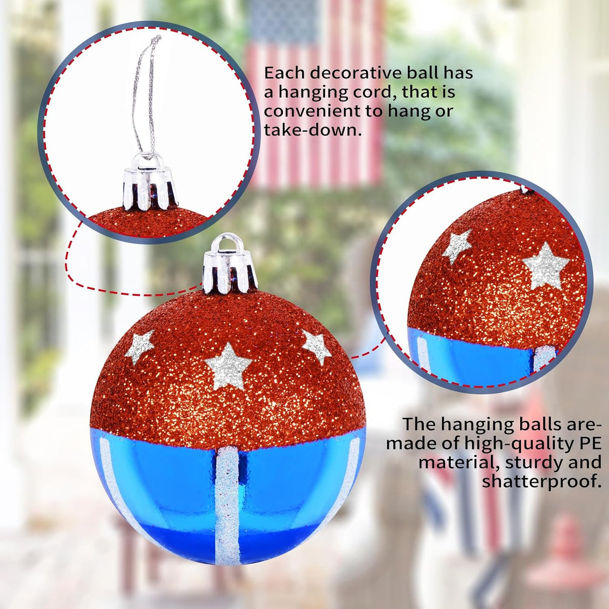 100PCS Christmas Balls Ornaments, Shatterproof Xmas Tree Decorations