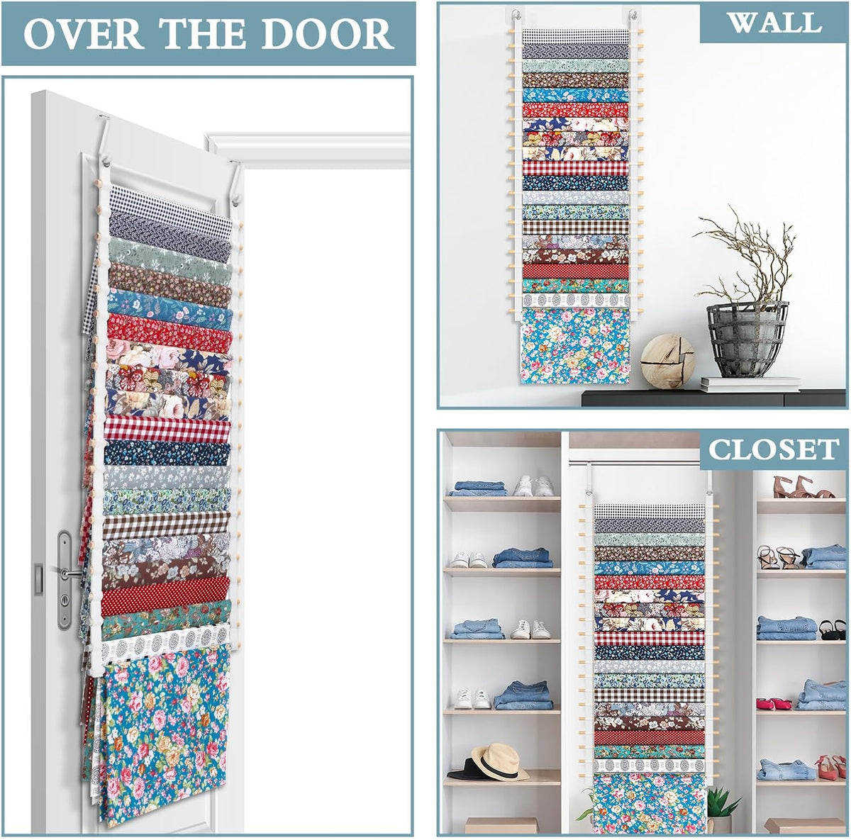 Sewing Room Hanging Wall Fabric Organizer, 16.5 Inch