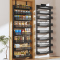 Pantry Door Organizers and Storage,8-Tier Large Wide Metal Heavy-Duty Frame Over the Door Spice Rack, 2 in 1 Wall-Mounted or Hanging shelf for Kitchen, Bathroom, Laundry Room, Bedroom, Closet &Nursery