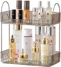 shuang qing 2 Tier Bathroom Counter Organizer Countertop Storage, Cosmetics Skincare Shelf Organizer, Makeup Organizer Perfume for Dresser Vanity Tray, Spice Rack Organizer for Kitchen (Grey)