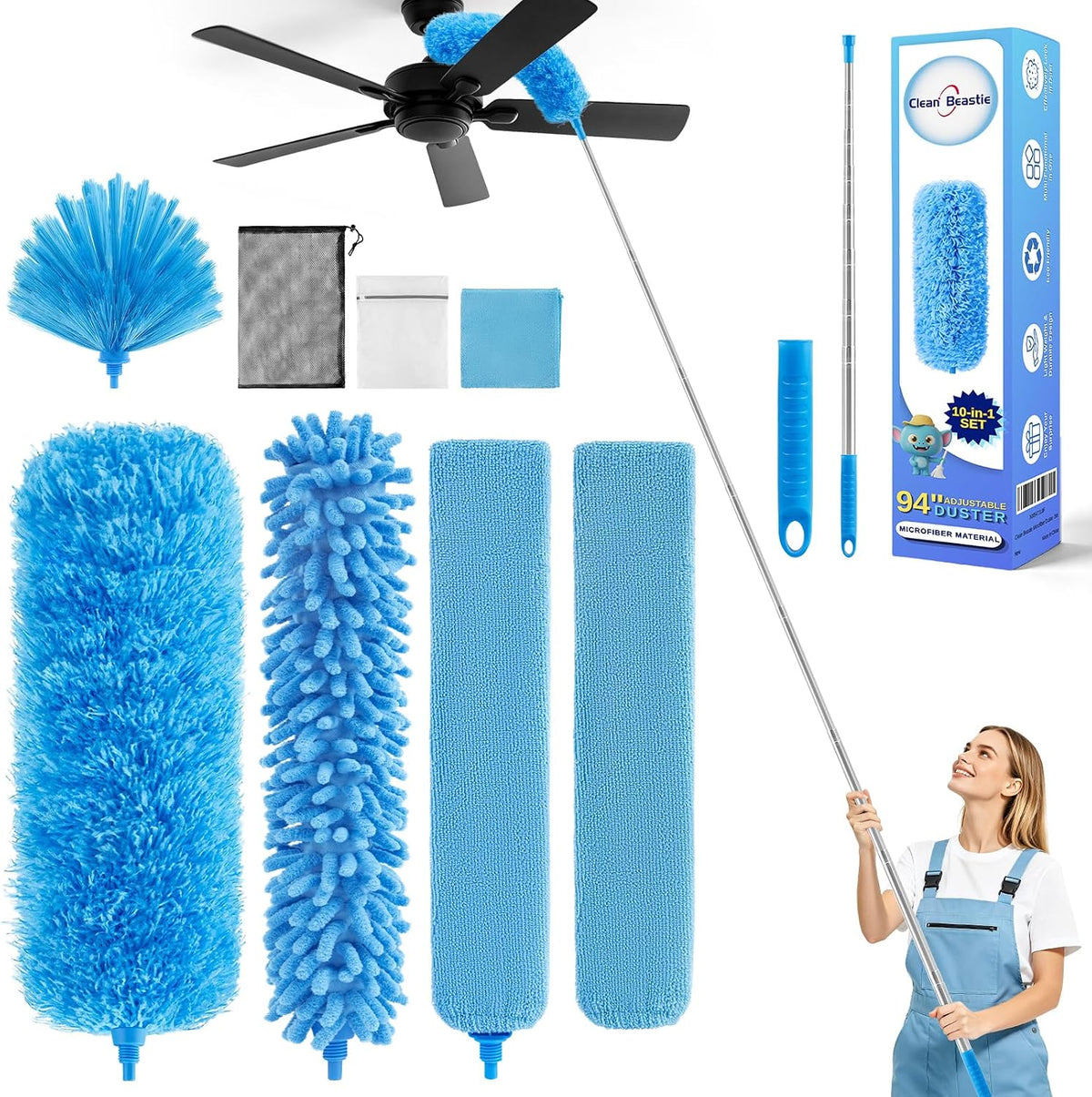 94'' Cobweb Duster with Extension Pole, Spider Web Brush